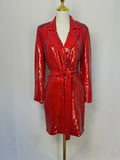 Marciano Sequin Red Jacket Dress - Size XS