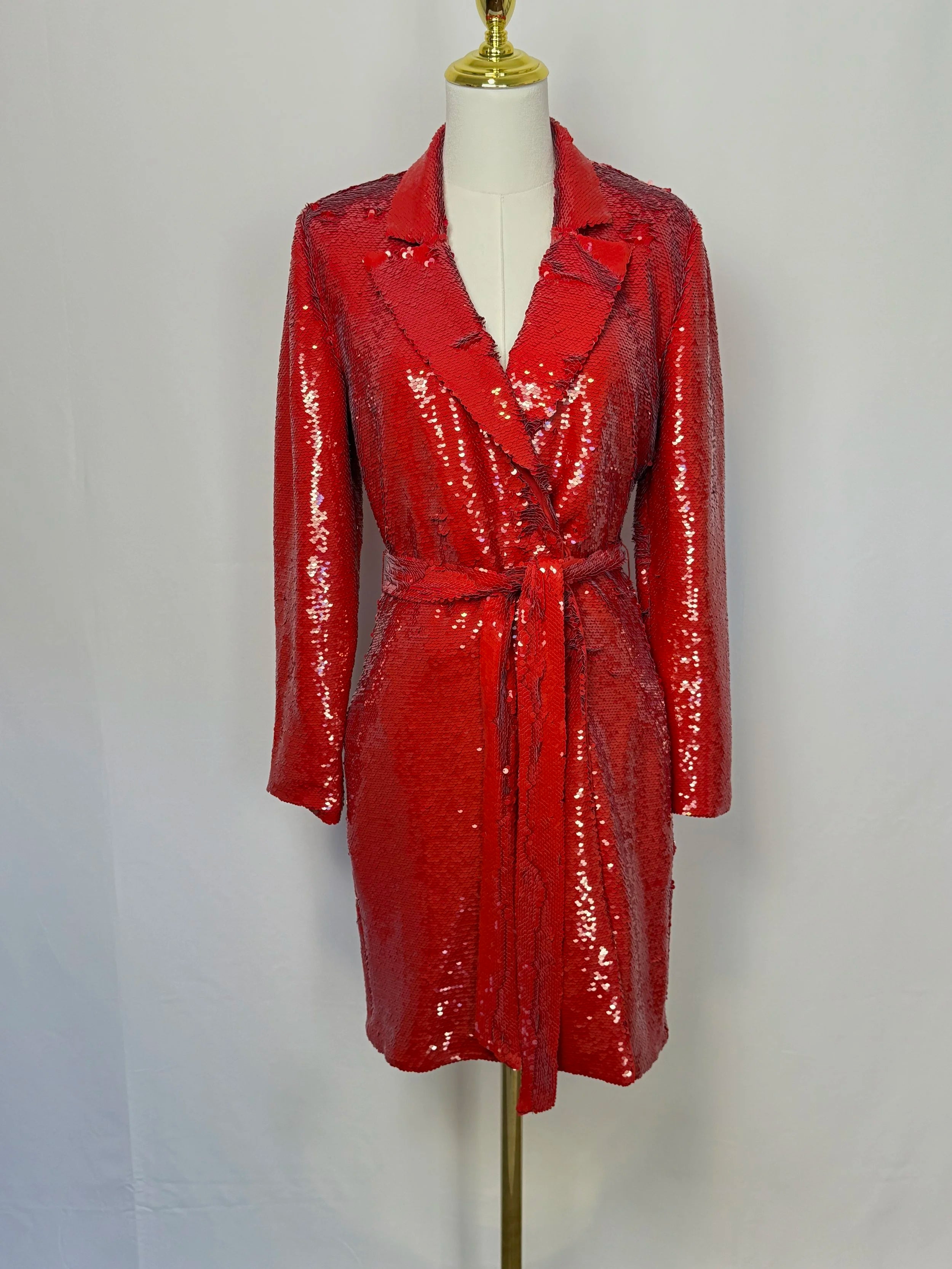 Marciano Sequin Red Jacket Dress - Size XS