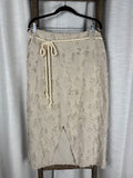 Mixed Skirt With Embroidery Midi Length - Size US 12