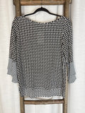 Black and White Silk Top - Size S