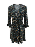 Express green leopard mini dress