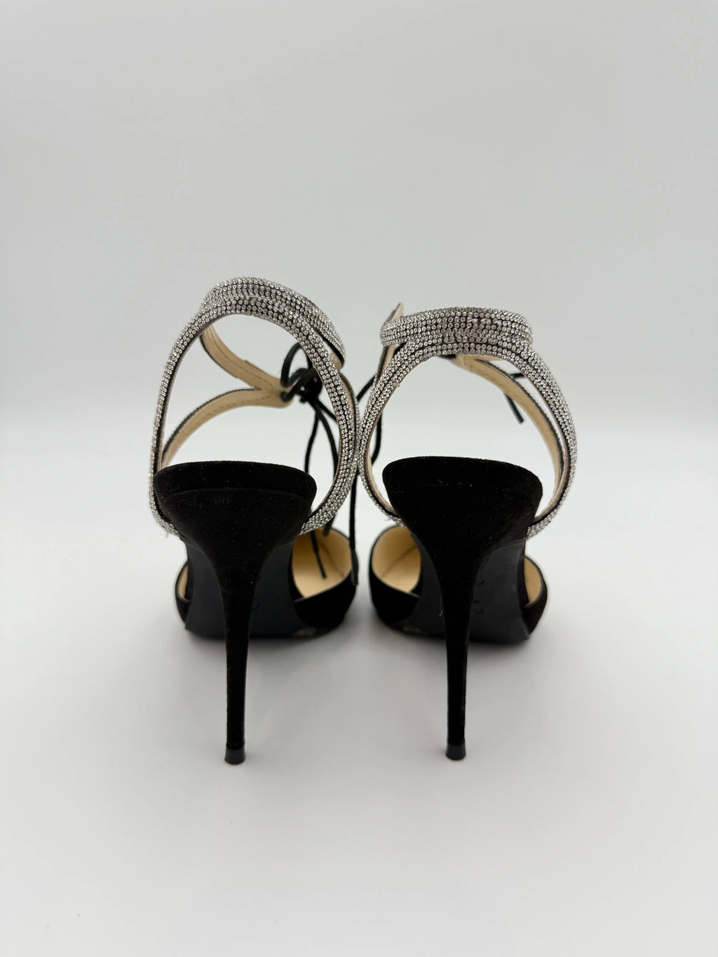 Jessica Simpson Black Pump Heel with Crystal strap - Size 6.5