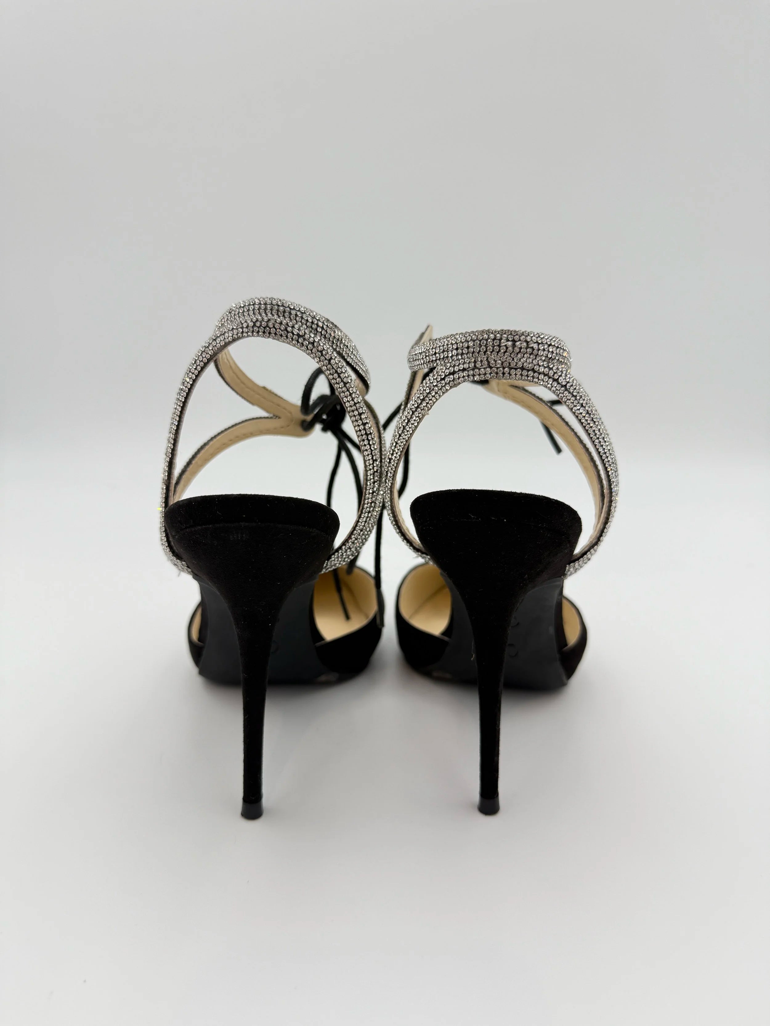 Jessica Simpson Black Pump Heel with Crystal strap - Size 6.5