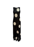 zara knit large dots black dress