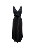 Ramy Brook Black Satin Midi Dress - Size XS