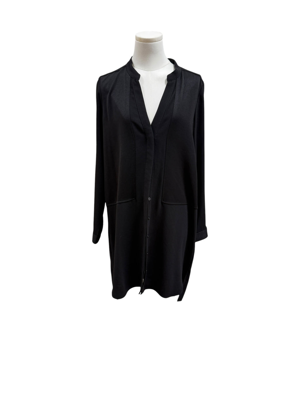 Comptoir Black creppe dress shirt