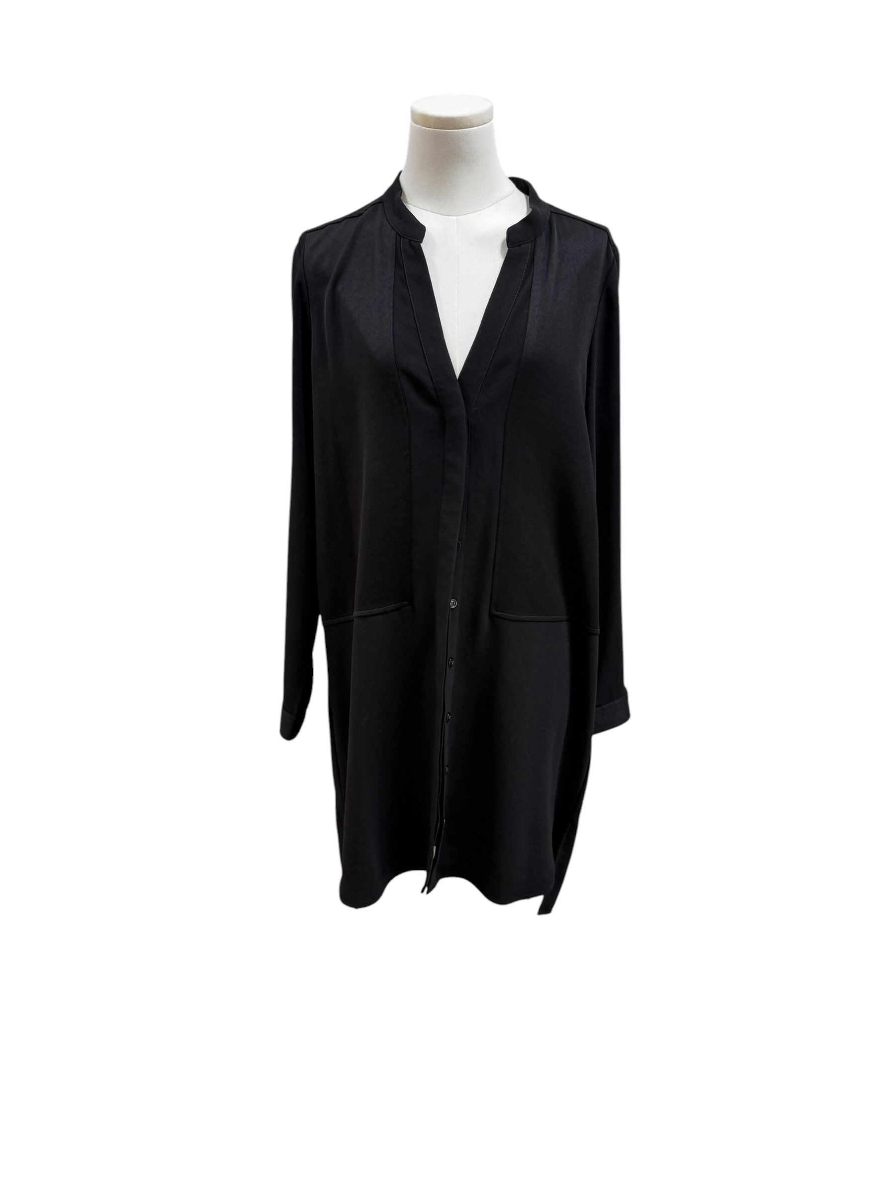 Comptoir Black creppe dress shirt