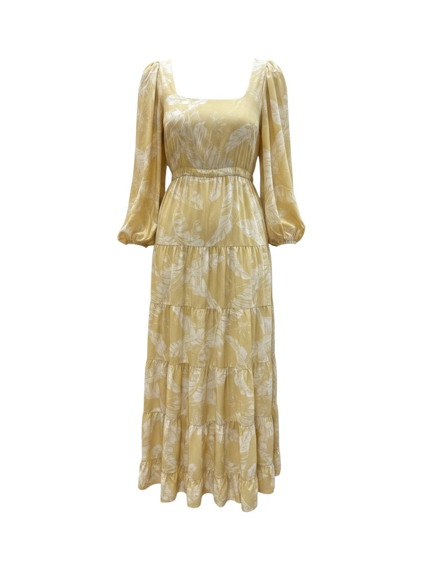 MIXED Leaf Printed Dress - NEW - Size M