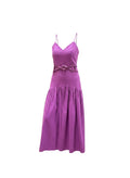 Mixed Purple Cotton Dress Medium with Cord Belt