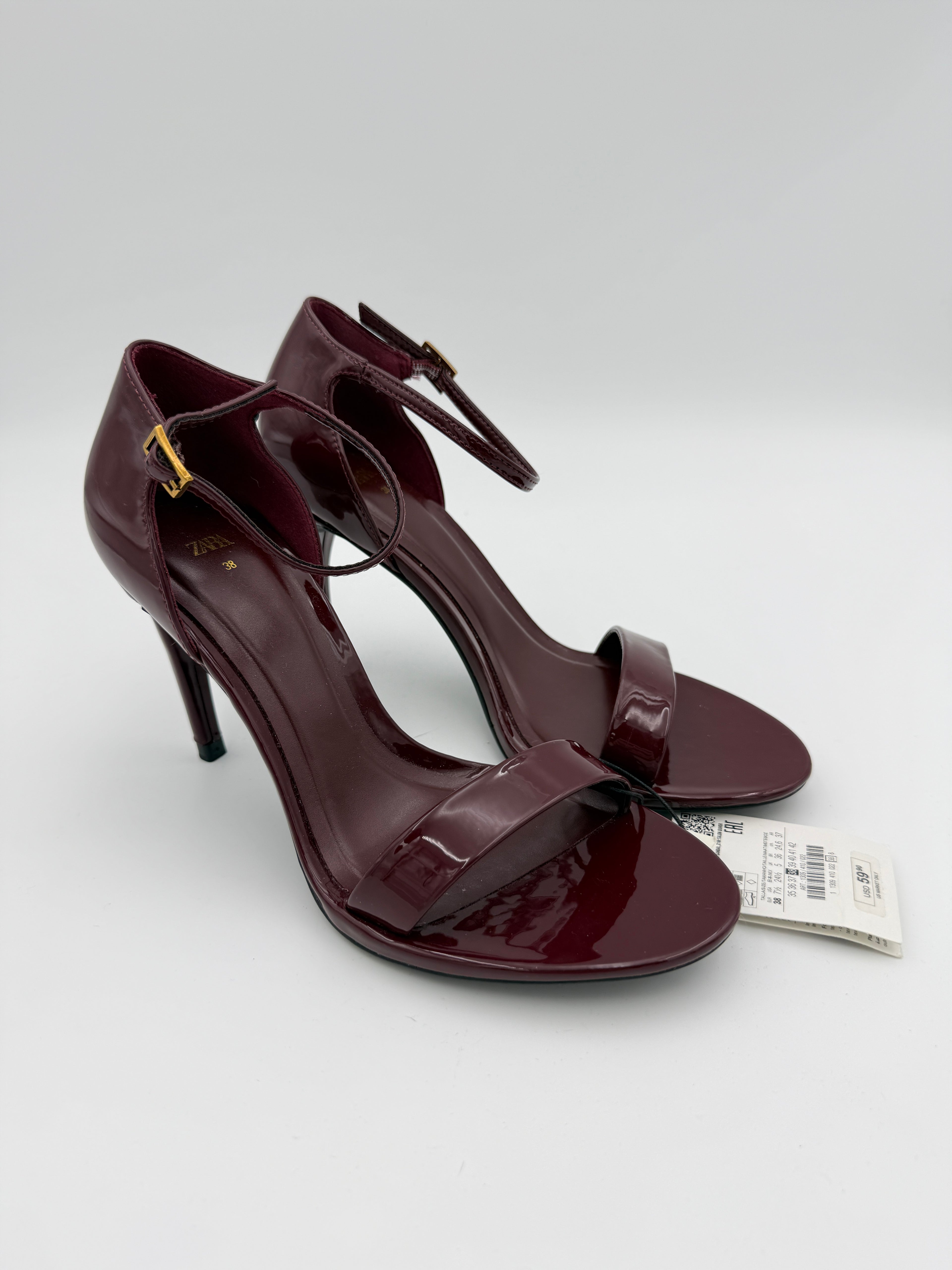 Zara Burgundy Sandals -NEW - US7.5