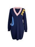Moschino Blue Wool Sweater Mini Dress
