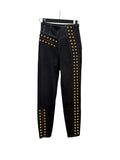 Gucci coated black denin gold studs pants size 25