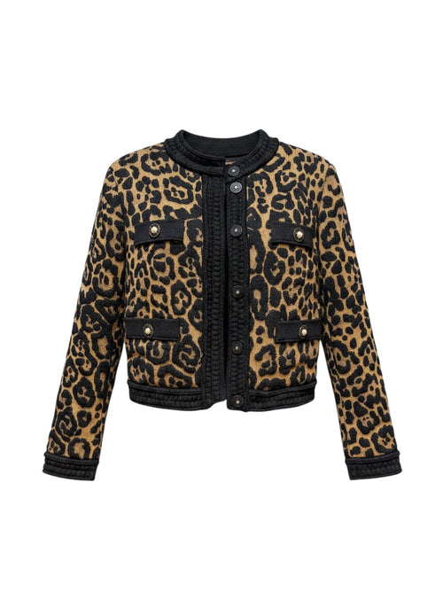 BOBO Leopard Knit skirt jacket set size small