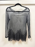 Carol Bassi Black Tulle Lace Top