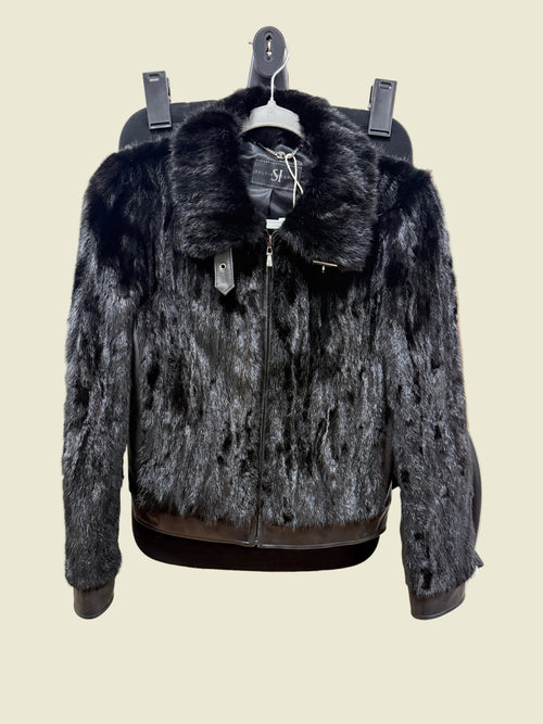 Black Mink Fur jacket size small