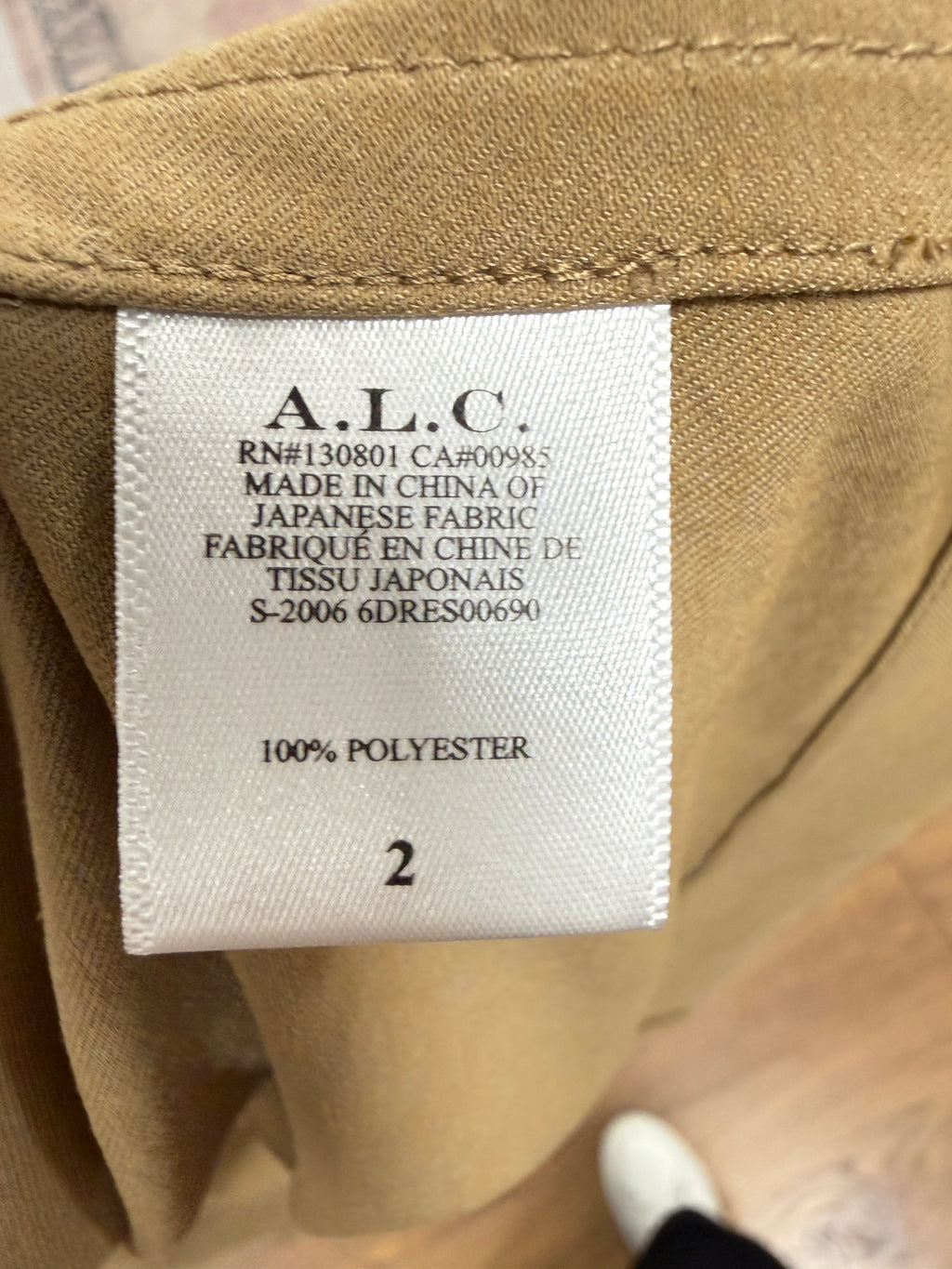 ALC light camel bailey  long Trench size 2