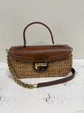 Confraria wicker bag with gold chain