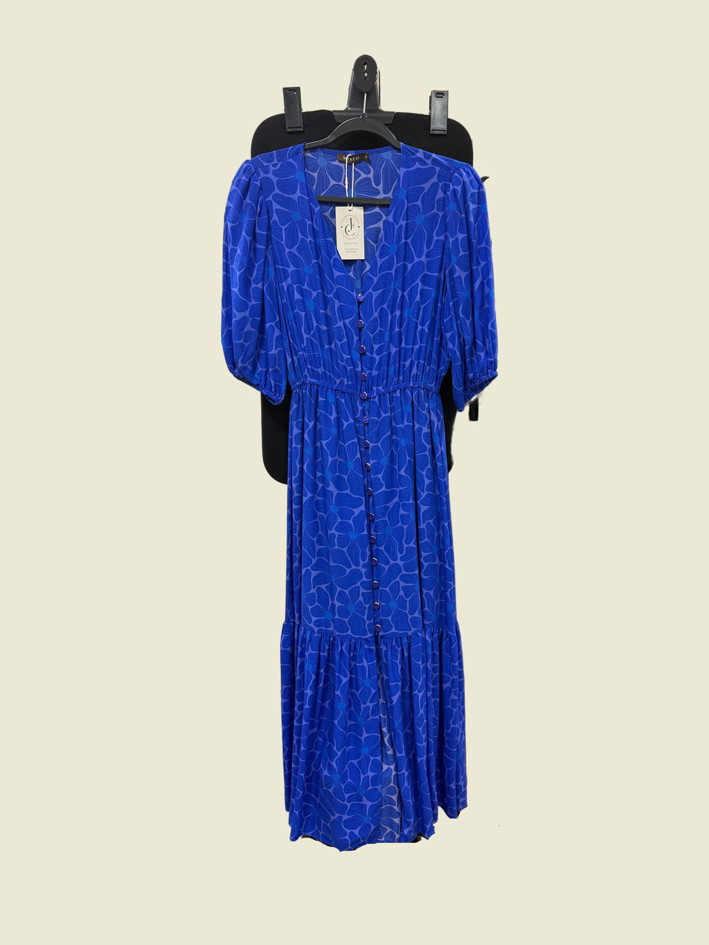 Mixed Silk Blue Flowers dress size 36 / small