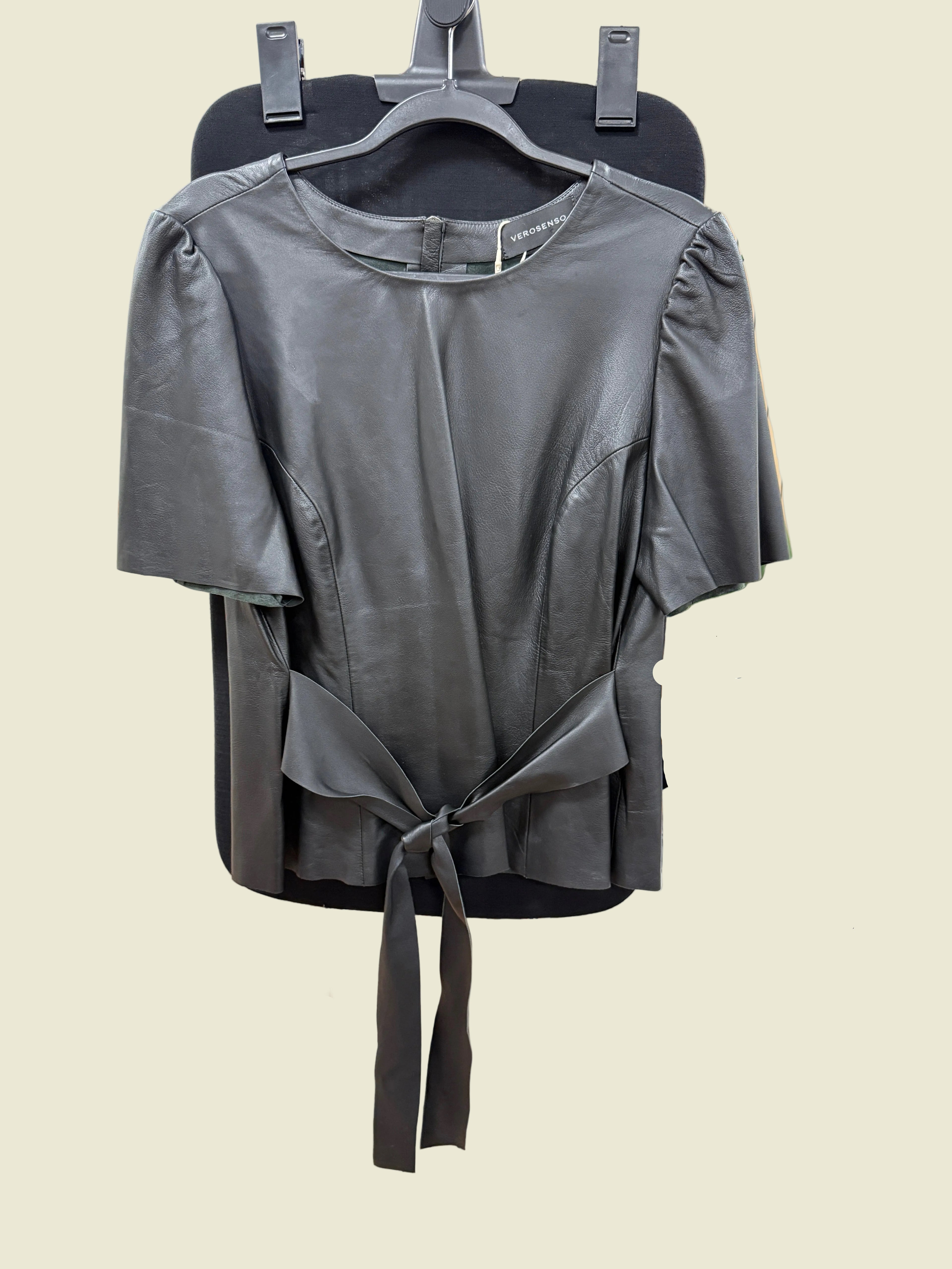 Verossenso black leather top Large