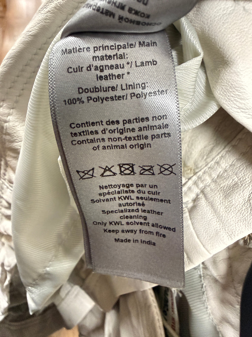 Zadig off white crimpled leather dress