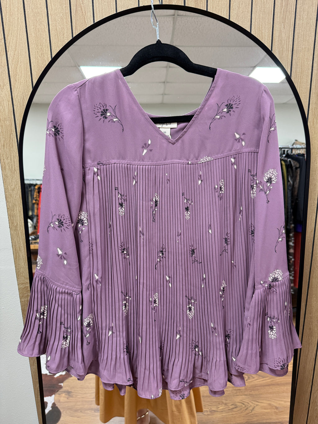 Lavander Pleated Top XSmall