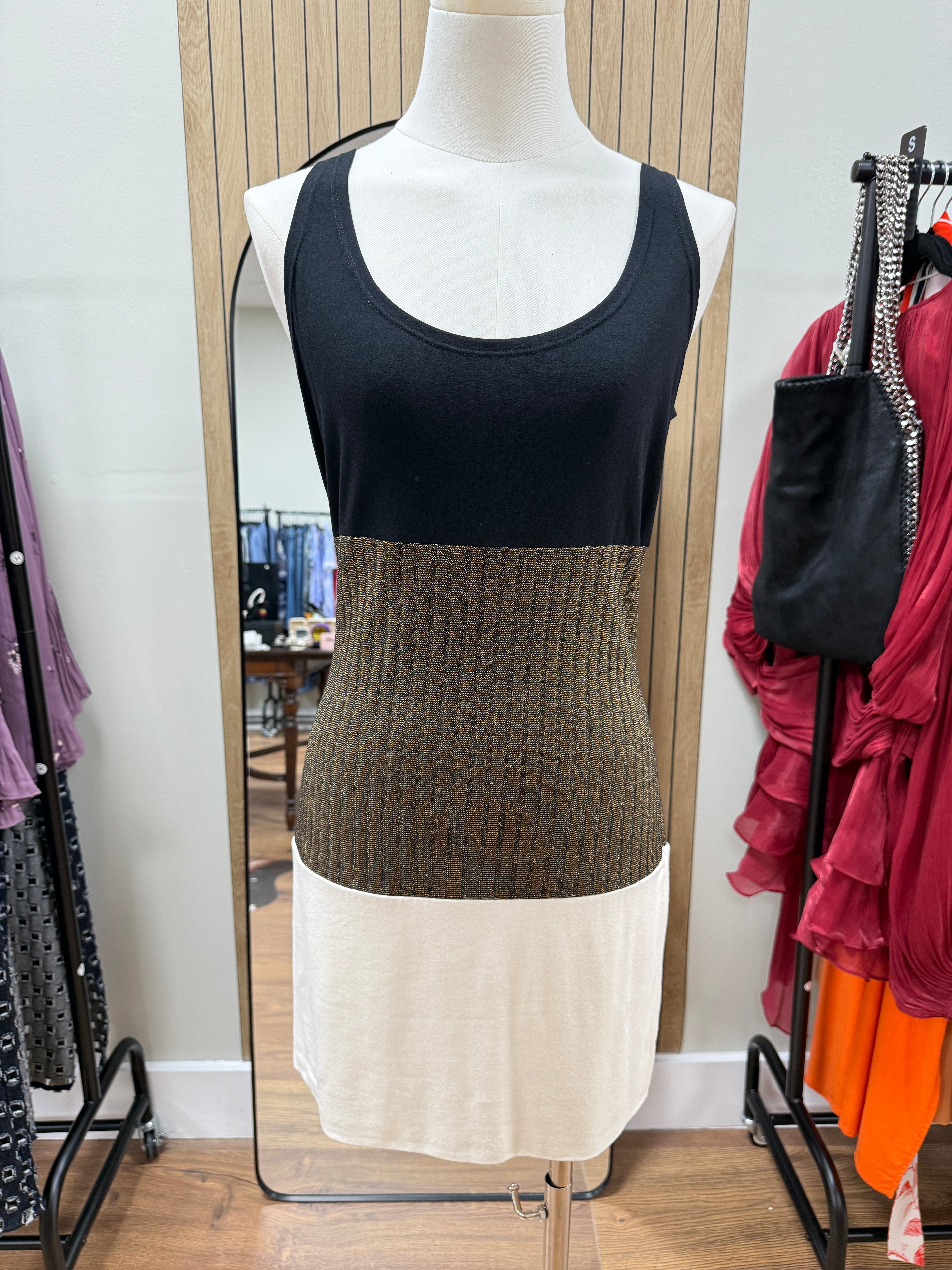 Karen Stein metalic detail mini dress Medium