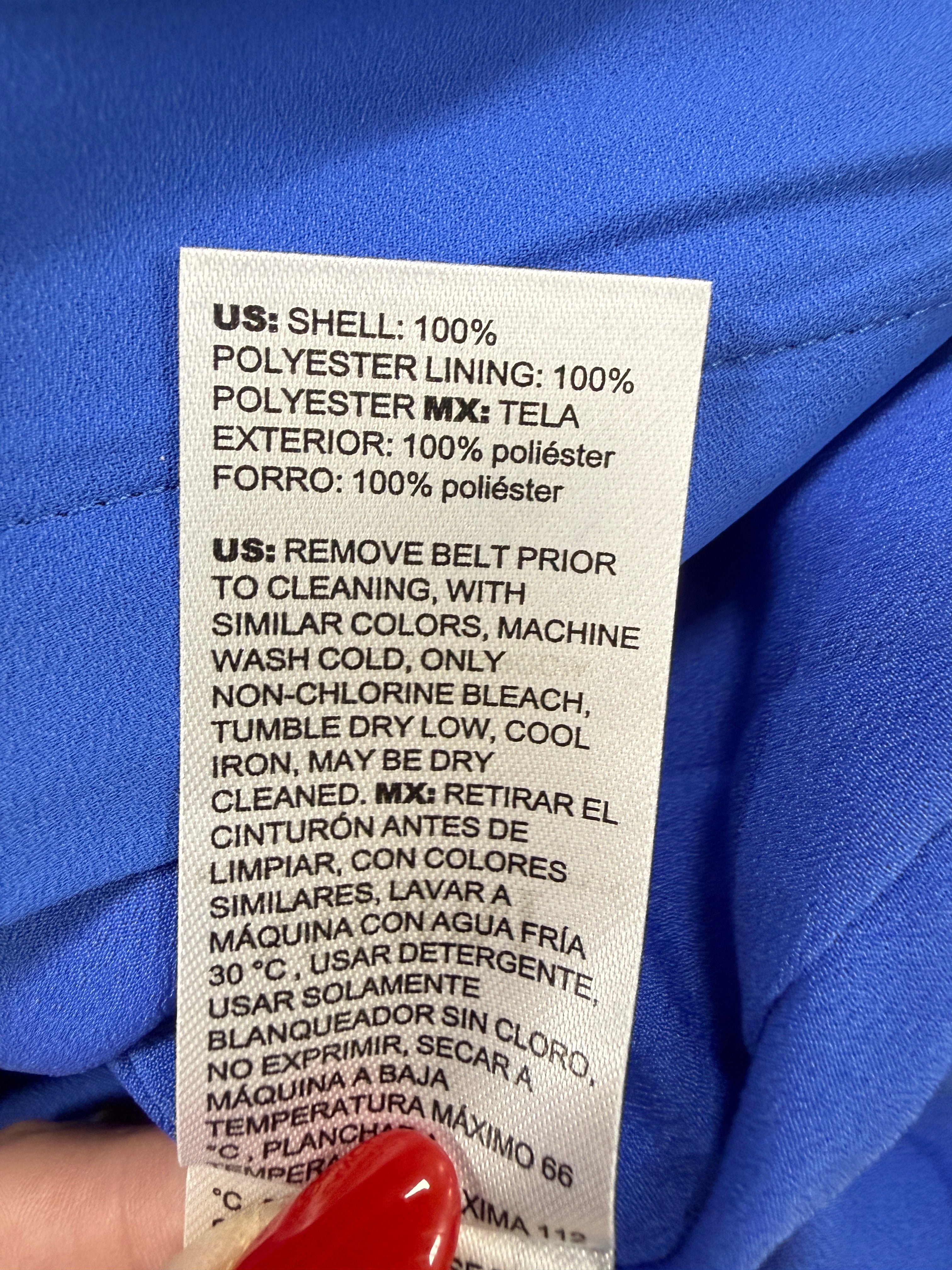 White house blue pleated dress XS