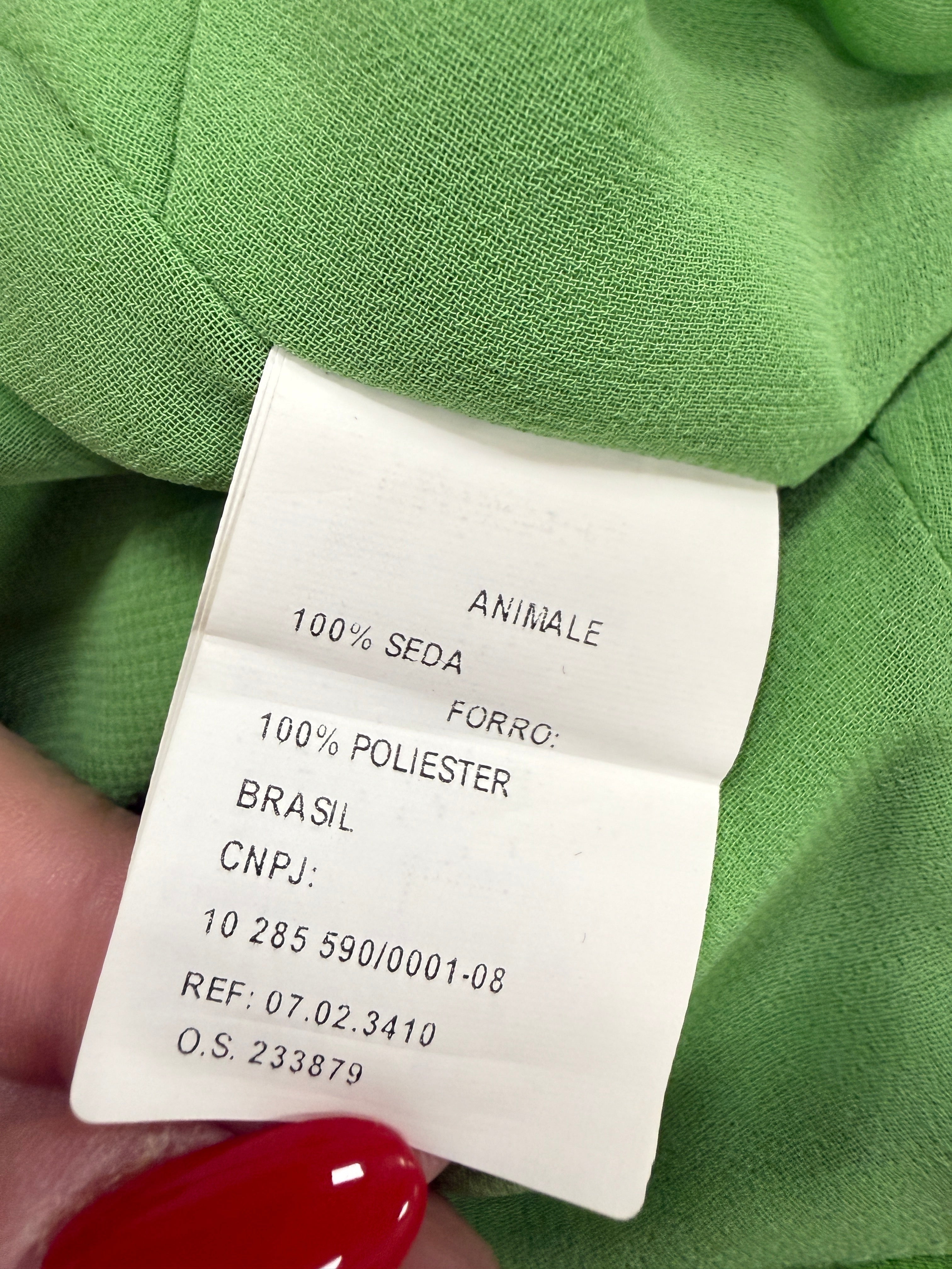 ANIMALE green silk chain mini dress