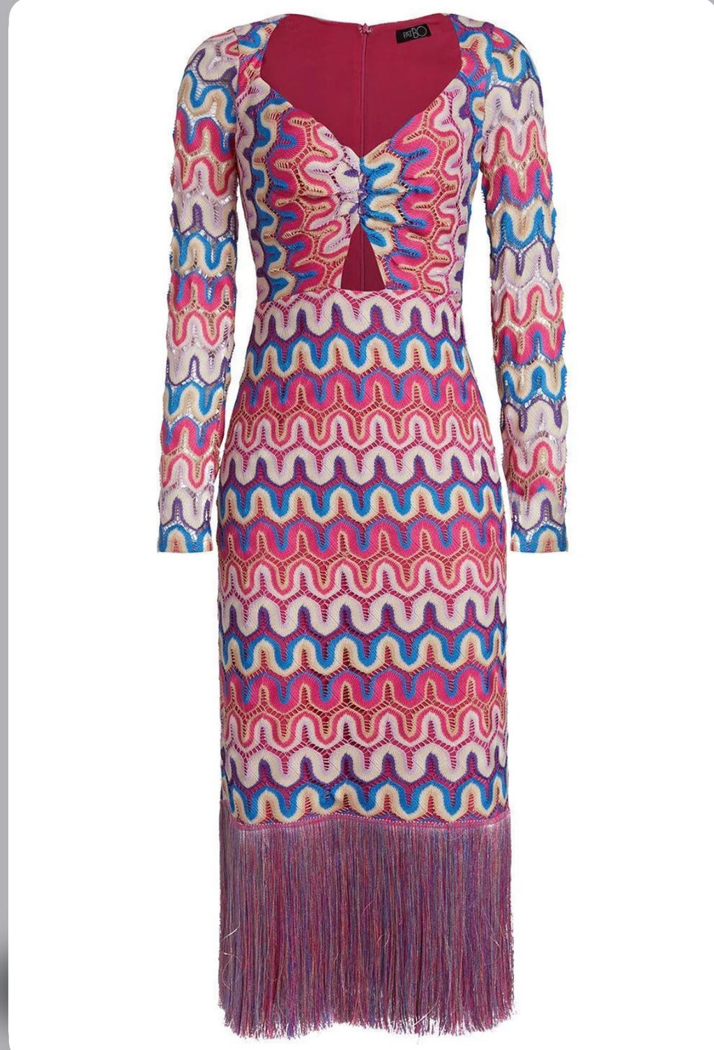 PatBo Pink Color Dress with Fringes - Size US8
