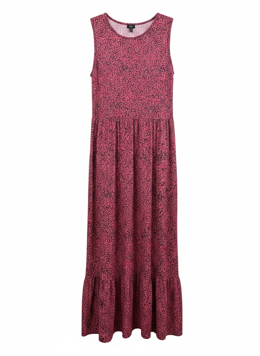 FIT pink black jersey long dress Medium
