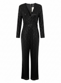 Black Sequin Velour Jumpsuit Medium
