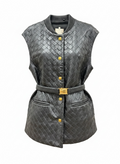 DGaia Intreciatto Leather Vest with Belt