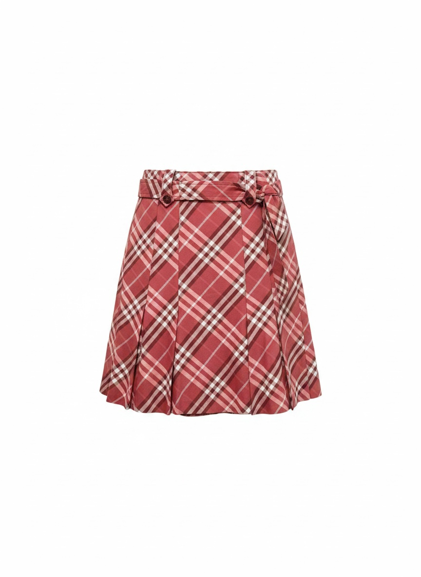 Burberry Red Plaid Skirt X Small