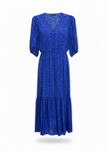 Mixed Silk Blue Flowers dress size 36 / small