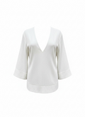 Cris Barros Bell Sleeve Linen White Top - NEW without Tags - Size L