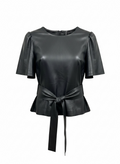 Verossenso black leather top Large