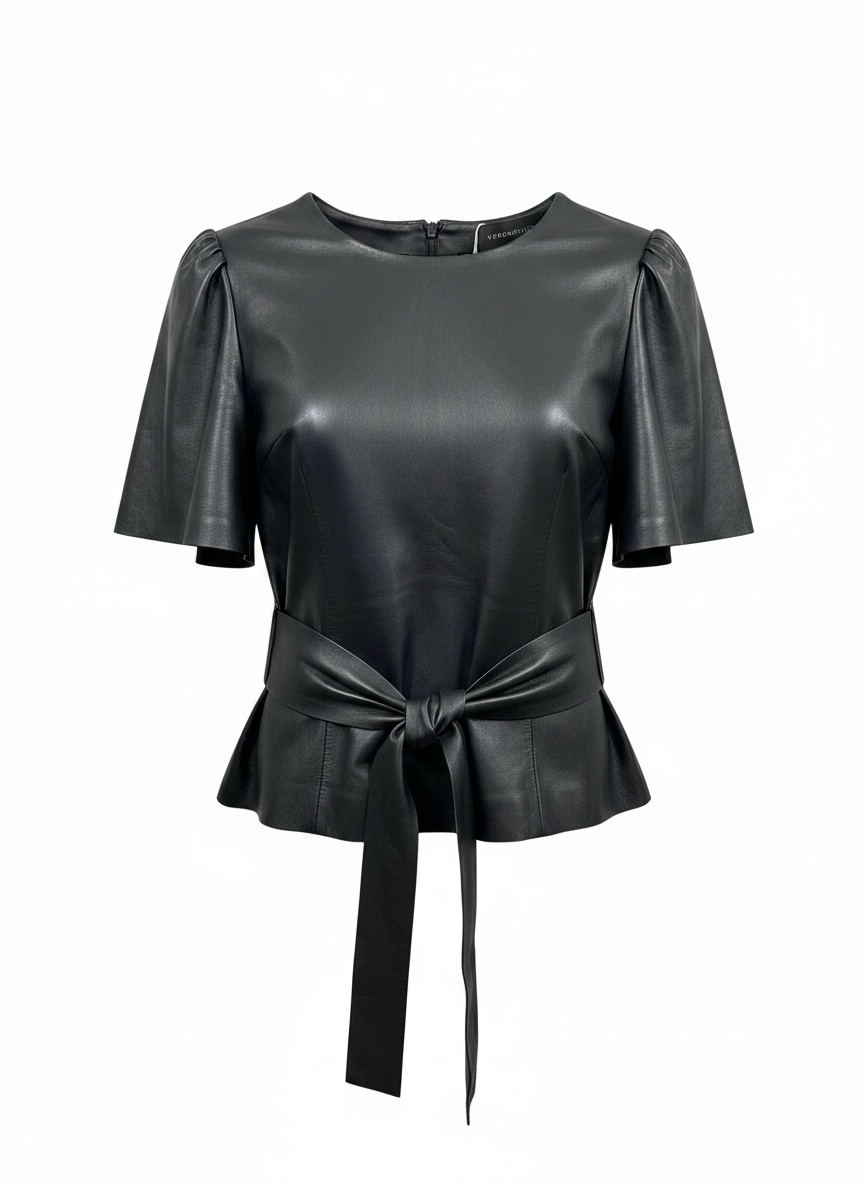 Verossenso black leather top Large