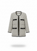 Veronica Beard Off white striped tweed jacket