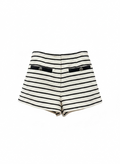 Veronica Beard Off white striped tweed short