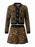 BOBO Leopard Knit skirt jacket set size small
