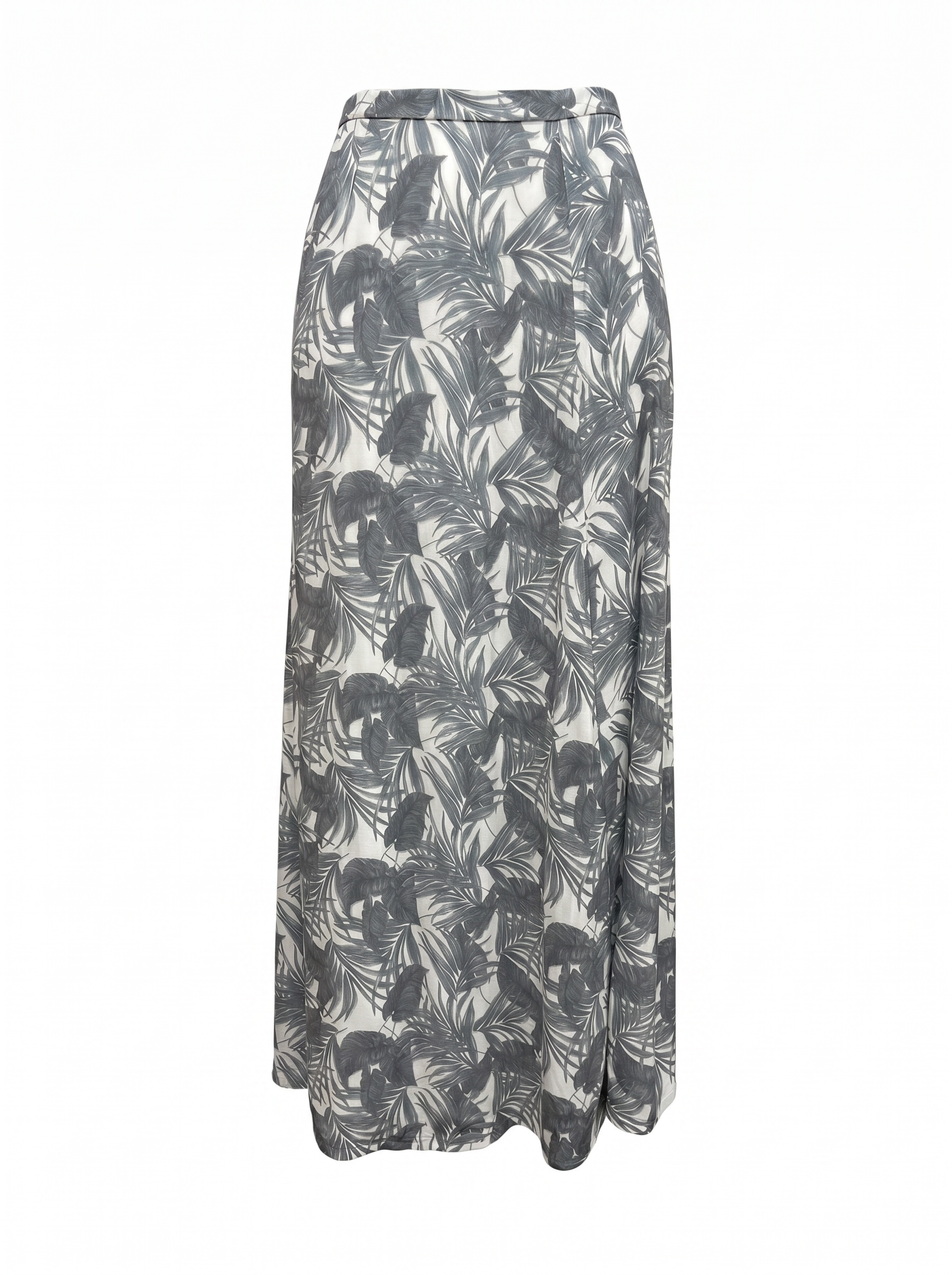 Leaf Print Long Skirt Small