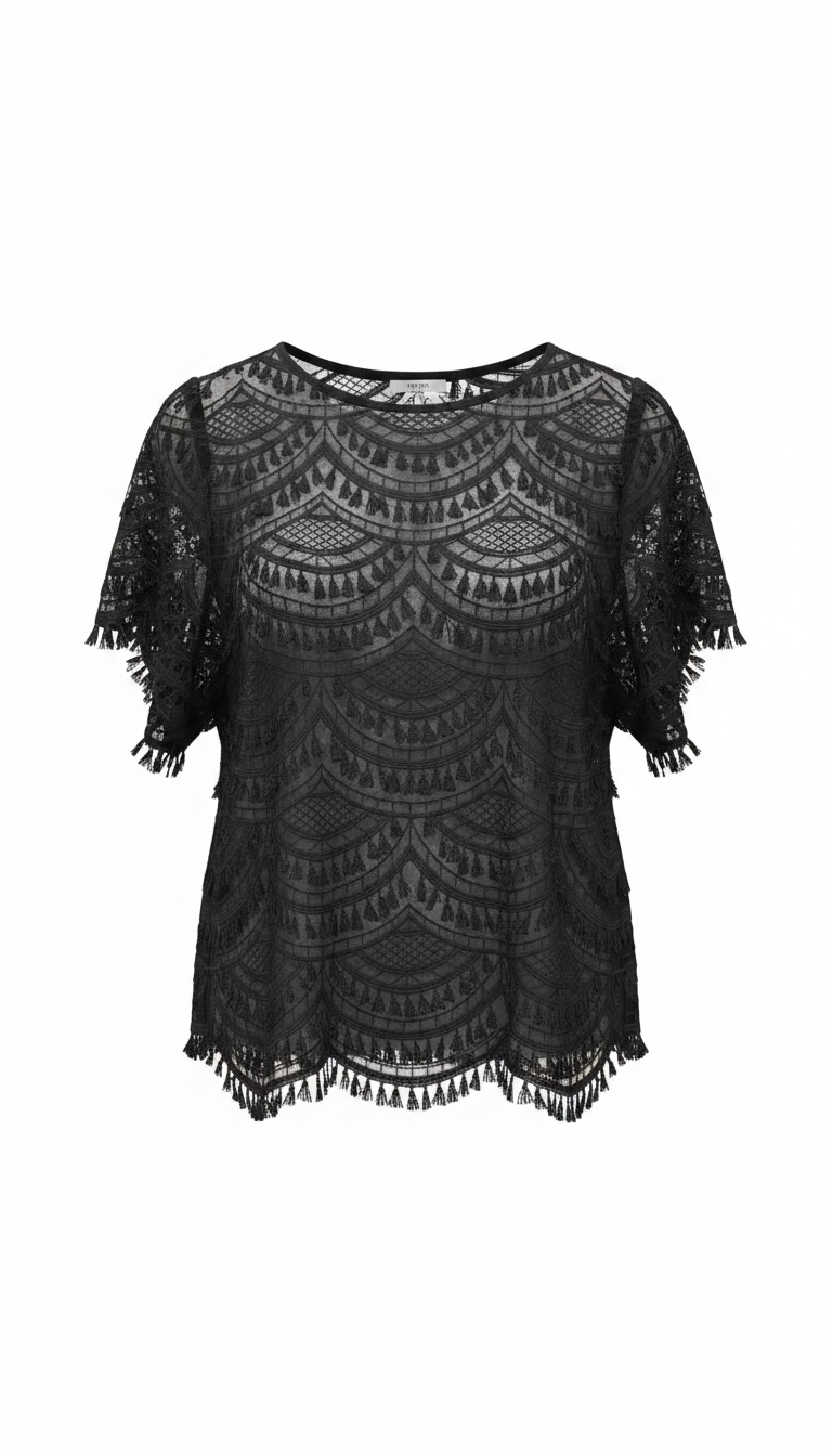 7 for all black Mesh top small