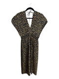 Sandro black gold midi dress