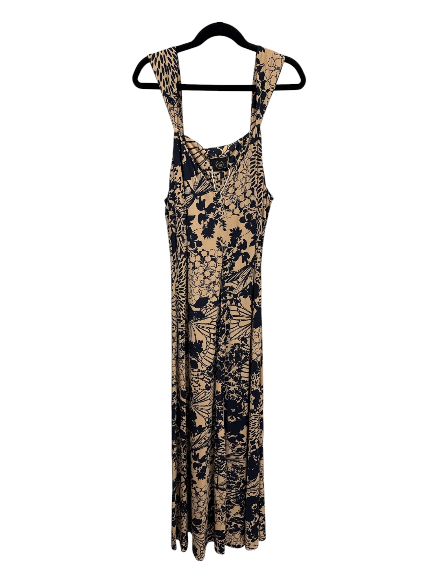 FIT Jersey dress black beige Medium