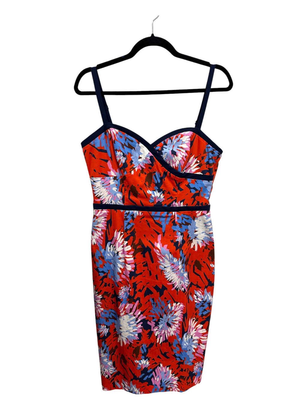 Black halo red flower works dress Medium NWT
