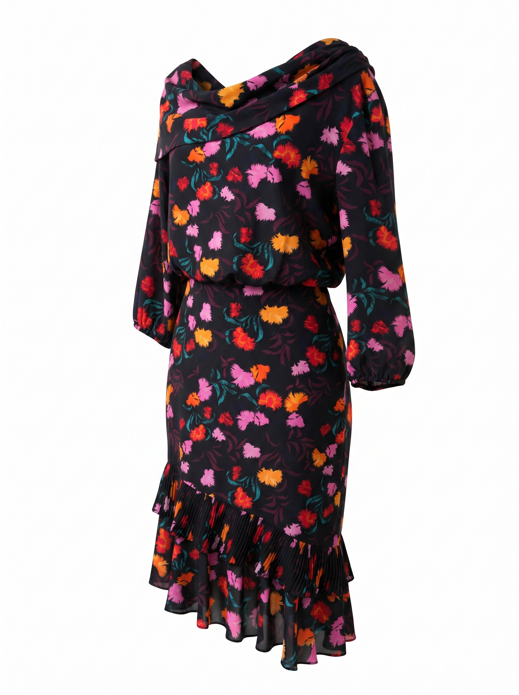 Saloni Silk off shouder Dress Medium