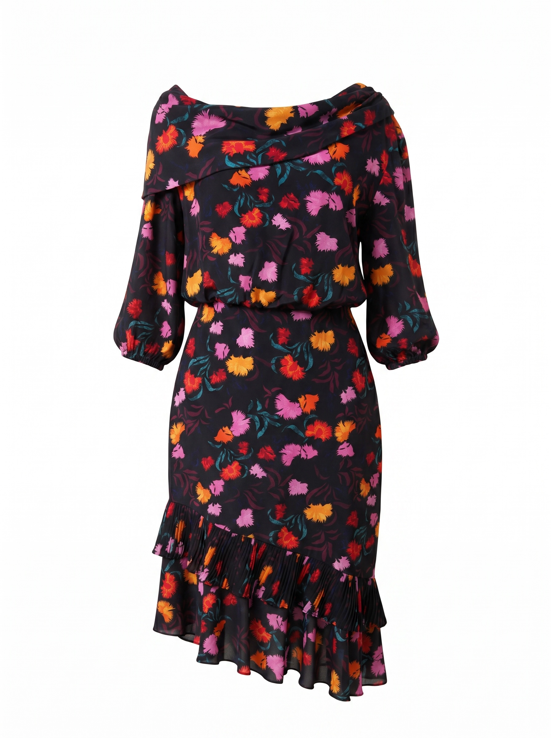 Saloni Silk off shouder Dress Medium