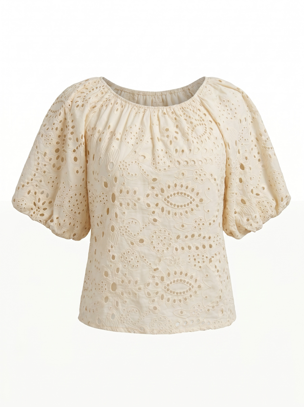 Zara Butter Yellow Eyelet Top Xsmall