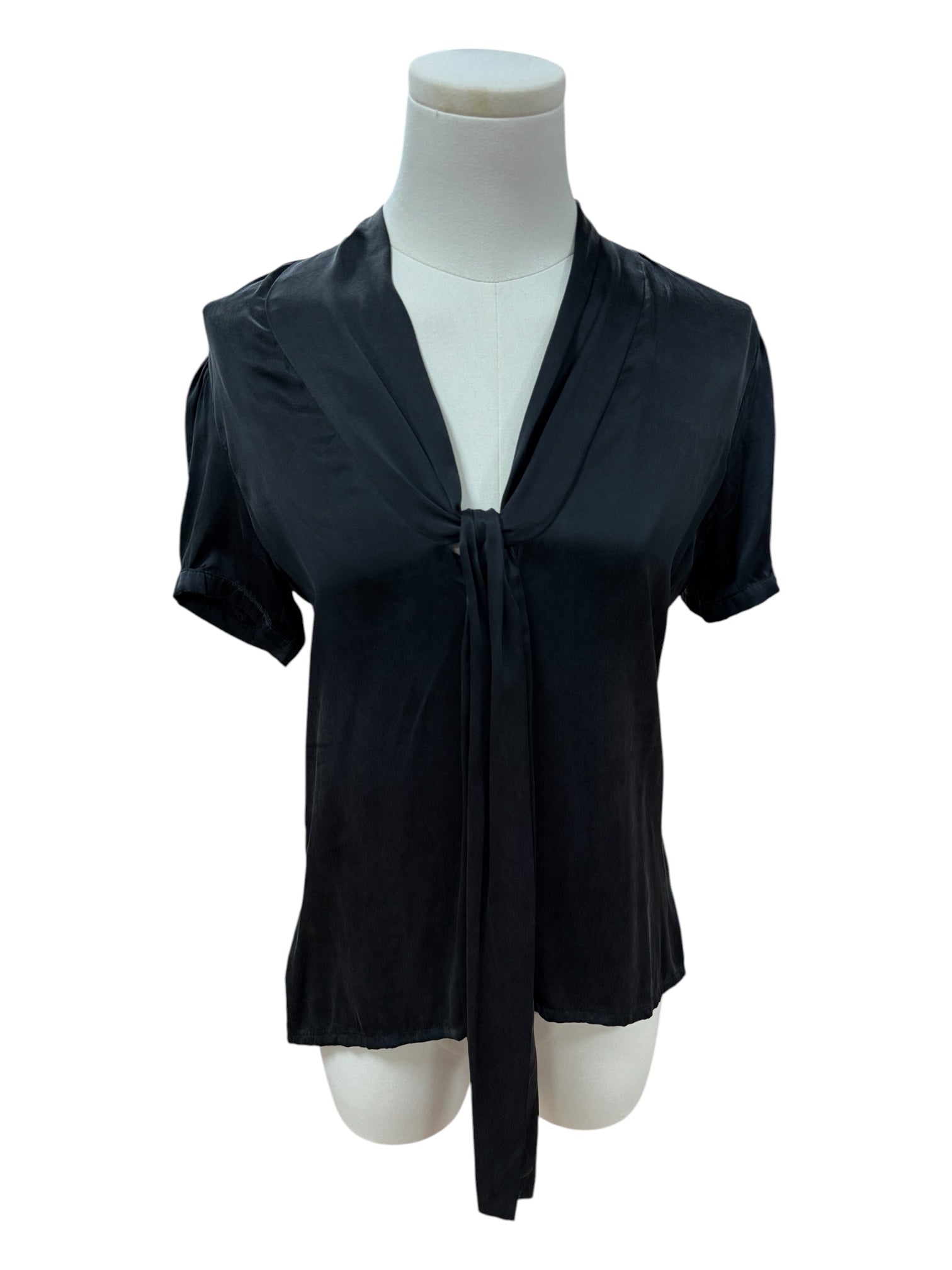 Zara satin black top
