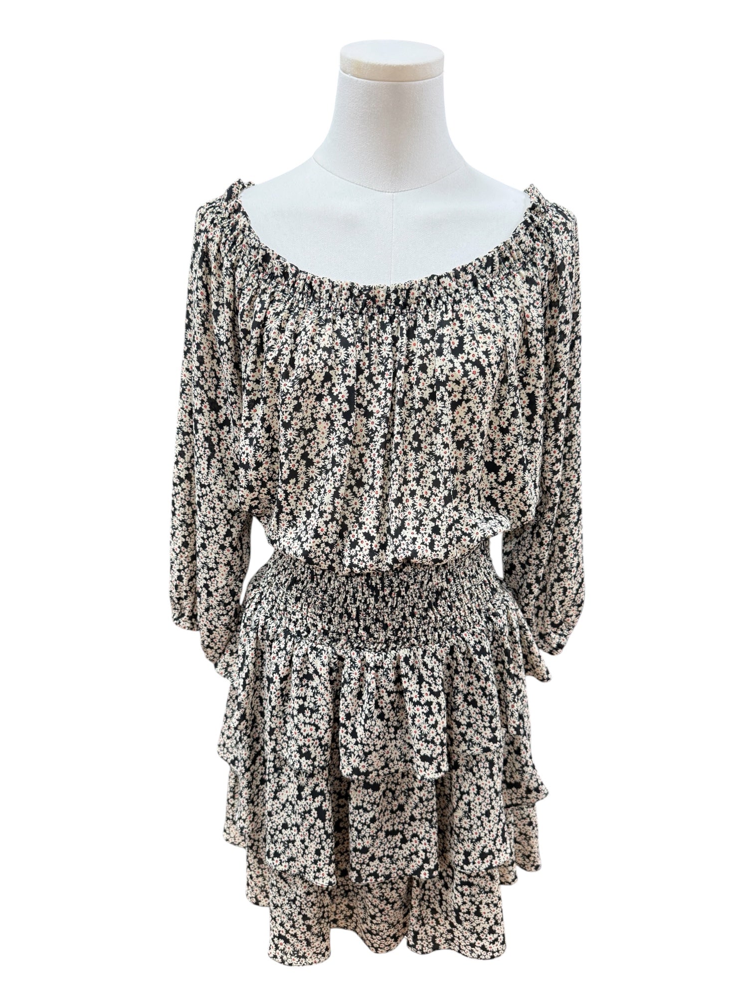 Amissima Black Florar Mini dress Small